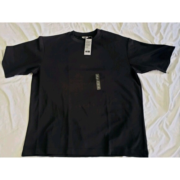 Uniqlo U Airism Black Men's XL Oversized Crew Neck Short Sleeve T-Shirt Tee NWOT - Picture 1 of 4